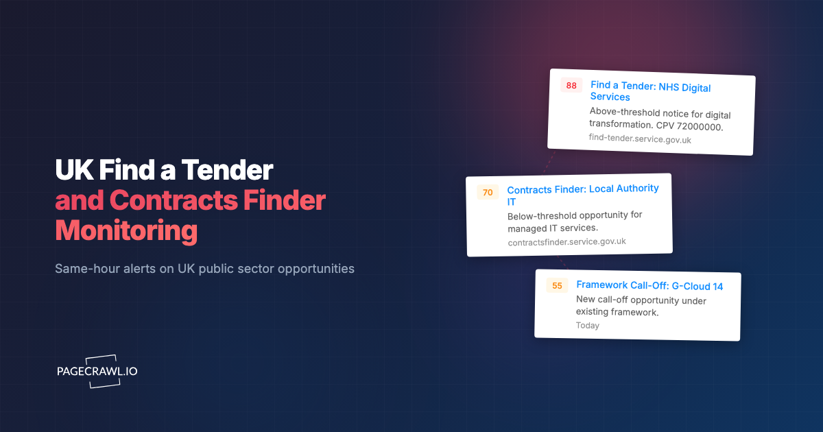 UK Find a Tender and Contracts Finder Monitoring: How to Get Same-Hour Alerts on Every Matching Public Sector Opportunity